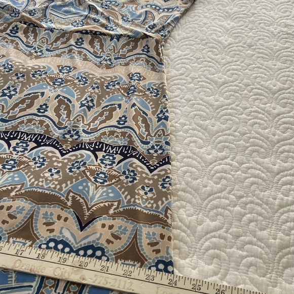 Axcess by Liz Claiborne Blue and Brown Patterned Faux Wrap Dress Size Medium - Picture 11 of 12